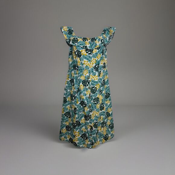 Ann Taylor Loft Beach Linen Blend Hawaiian Dress Sz 4 - Picture 1 of 7